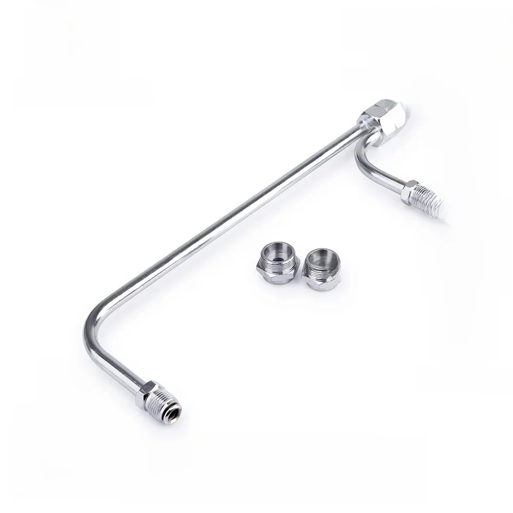 Carbole-Conduit de Carburant Chromé pour Holley 4150, Double Pompe, Convient au Tuyau de 3/8 Pouces, Tube d'Entrée Touriste GSL1002