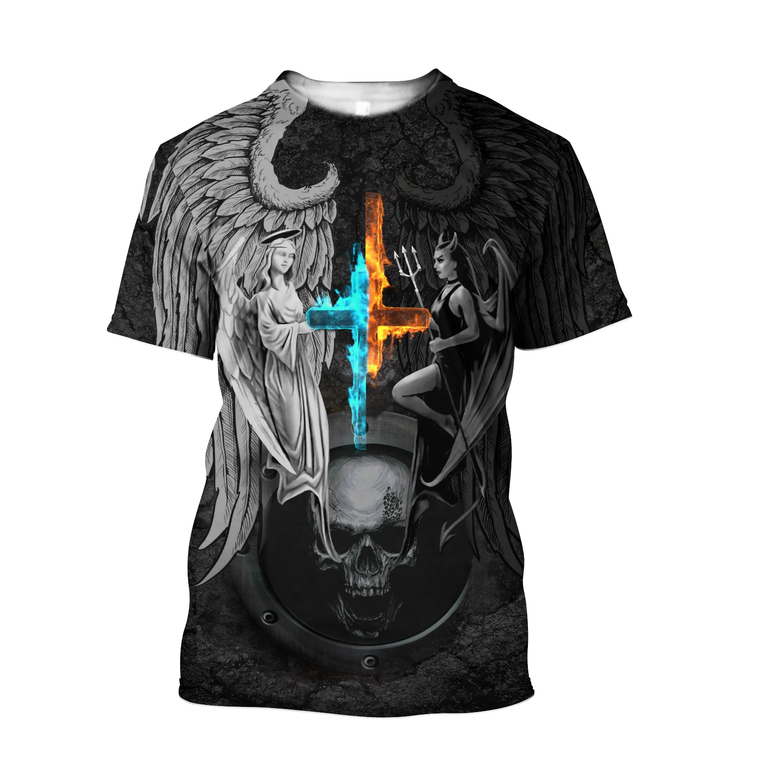 Summer Men\'s T-Shirt God Religion Christ Jesus Cross 3D Print Hip Hop Loose Short Sleeve Streetwear Oversized Vintage T Shirts