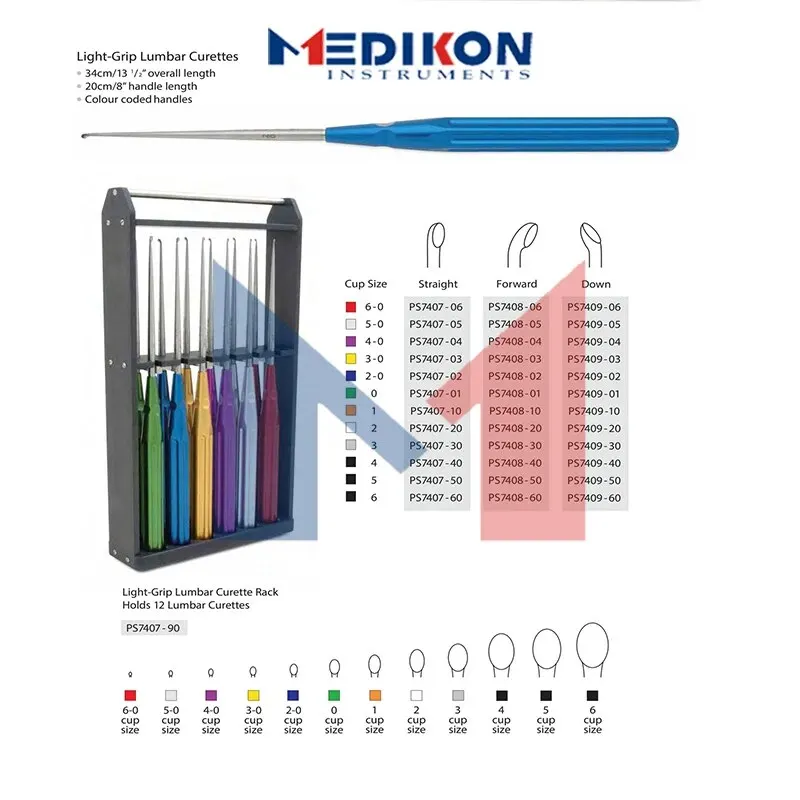 New 12 pieces CS Lumber Curettes spine spinal neurosurgery bone orthopedic disk cervical neuro kerrison retractors micro scissor