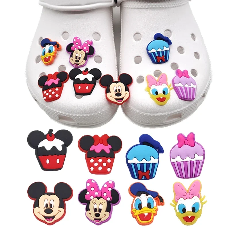 Breloques de chaussures de la série Disney Mickey, pour sabots, diapositives à bulles, sandales, accessoires de décoration de chaussures en PVC, accessoires de chaussures Donald Duck