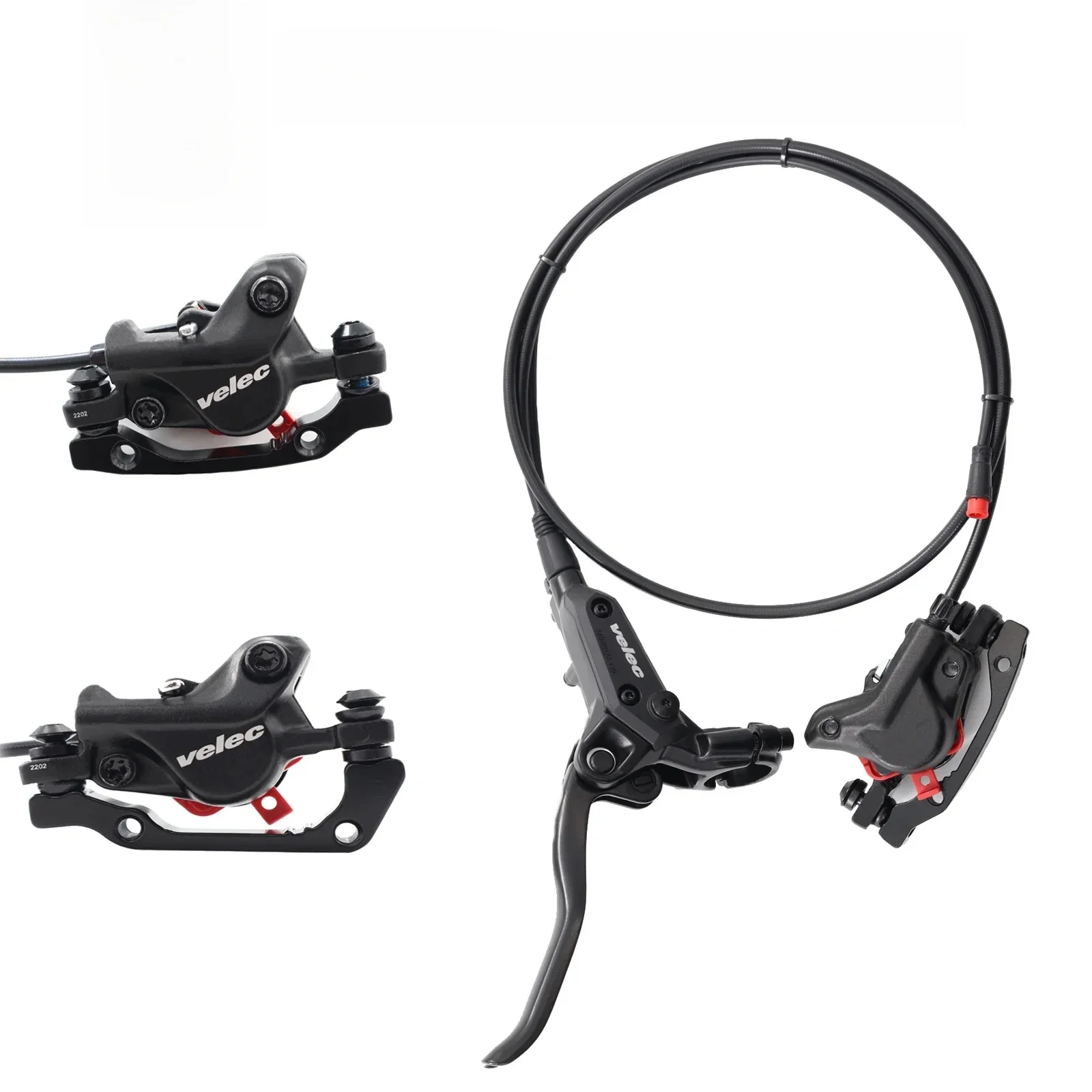 AliExpress NONE Velec E-Bike Hydraulic Disc Brake Set 2-Piston Power off for Electric Bikes Scooters MTB - Front Rear Brakes with Oil Pipe 950mm