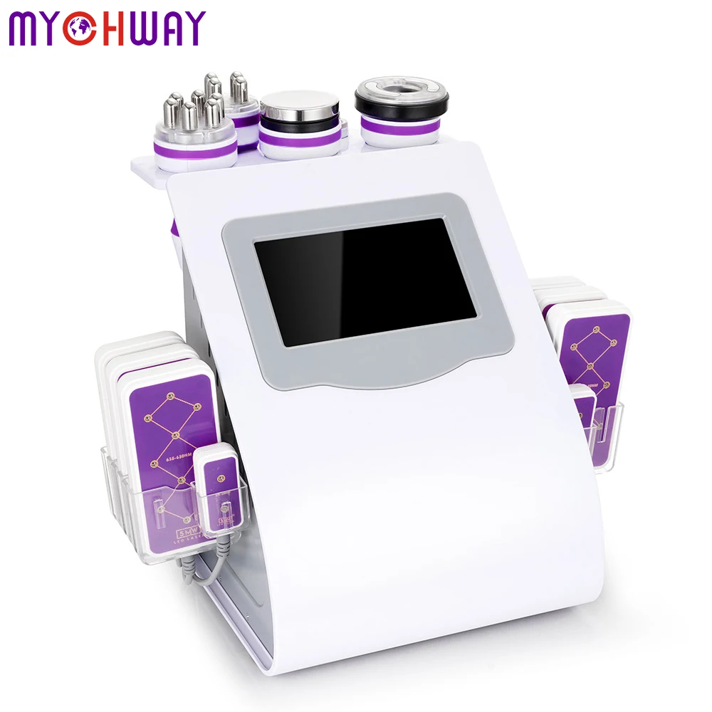 

40K Ultrasound Cavitation Machine 6 in 1 Vacuum Radio Frequency Skin Tightening Wrinkle Removal Body Slimming Machine