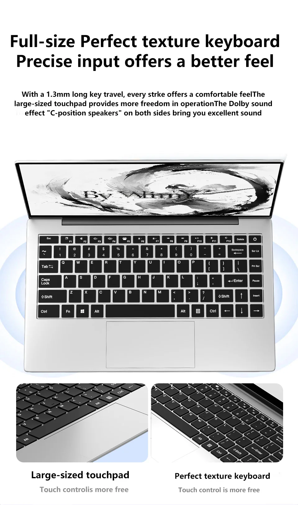 14.1" Intel 4405U Laptop Computer Windows 11 16GB RAM 512GB 1TB 2TB SSD Portable Notebook PC Backlight Office Study Laptops