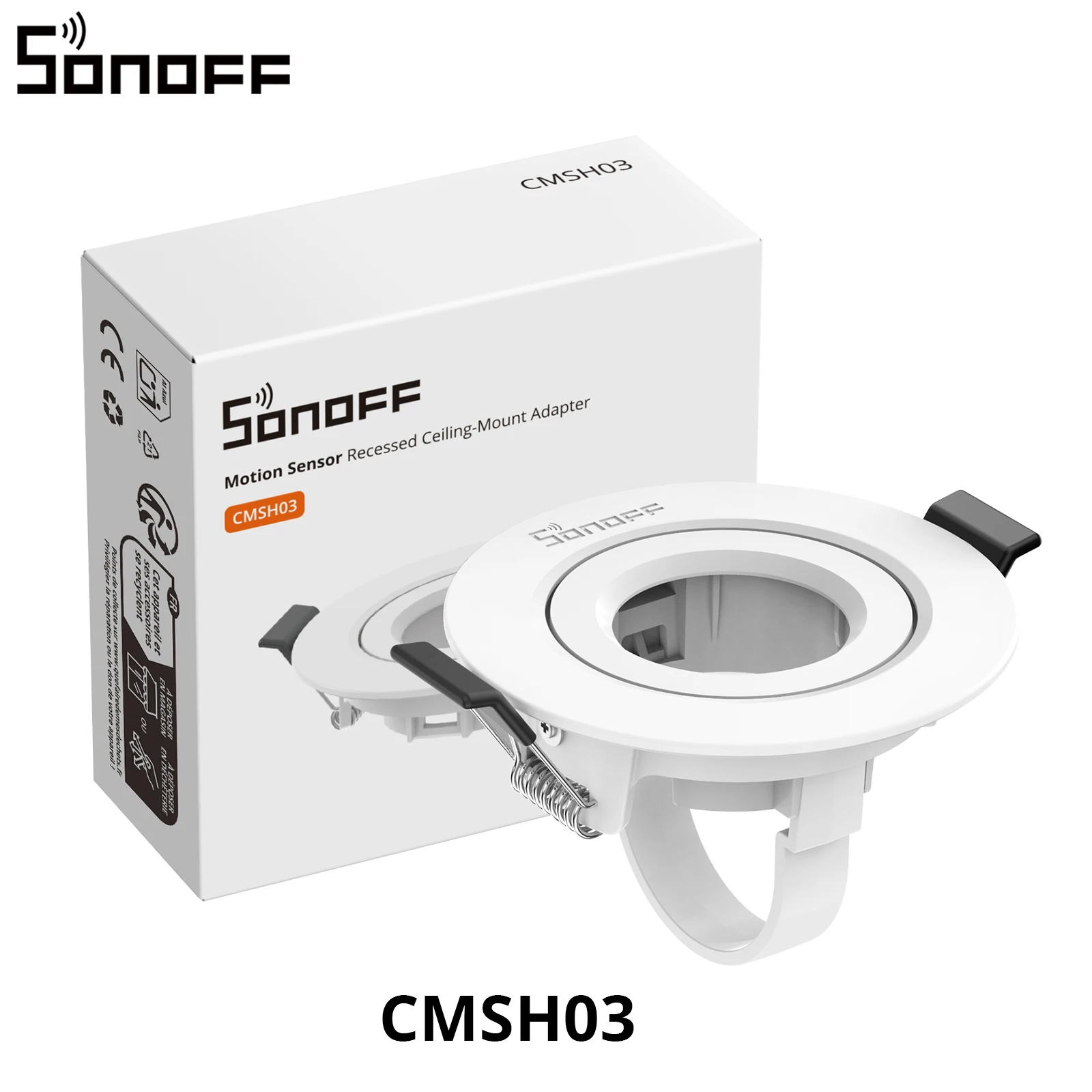 SONOFF CMSH03/CMSH06 Bewegings- en aanwezigheidssensor Inbouwplafondadapter Ruimtebesparend ontwerp Verborgen installatie
