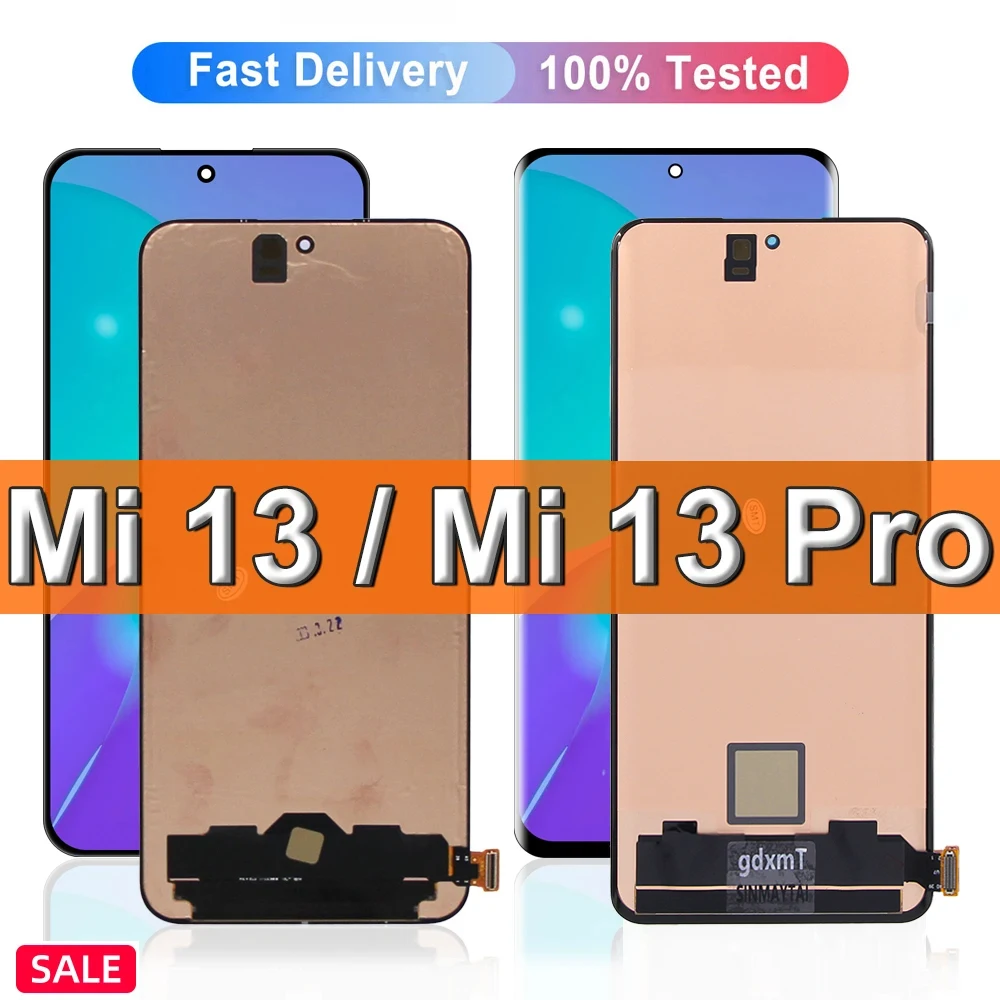 For Xiaomi Mi 13 Pro 2210132G 2210132C AMOLED Lcd Display Digital Touch Screen with Frame for Xiaomi Mi 13 Support Fingerprint