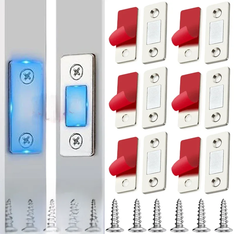 Armário magnético forte captura ímãs de porta ultra-fino pára adesivo invisível gaveta ímã captura