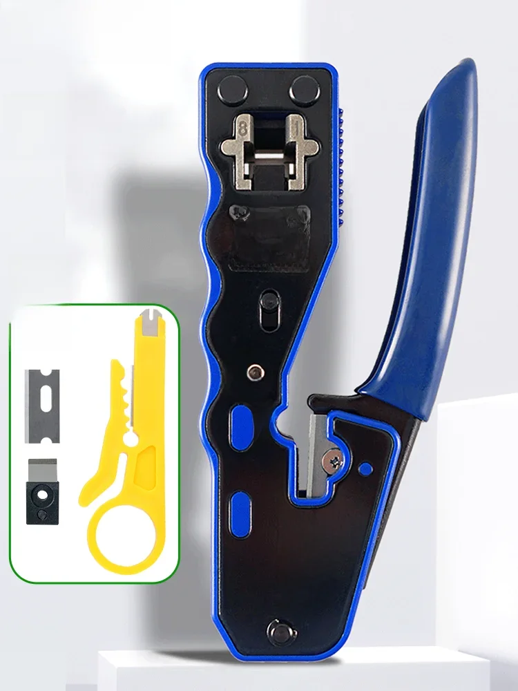 RJ45 UTP Crimper narzędzia sieciowe ściągacz do kabli Ethernet złącze przelotowe CAT5/6/7/8 szczypce dociskanie zacisk do drutu szczypce klip — zdjęcie 2