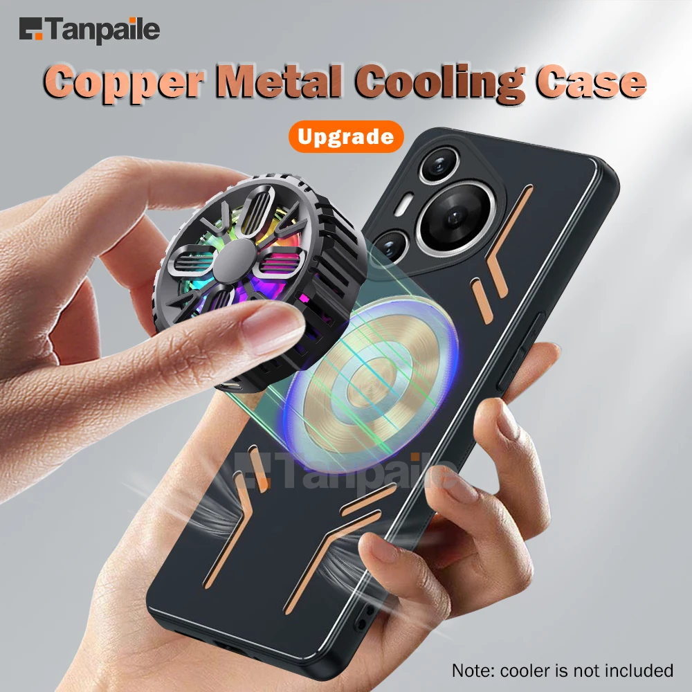 For Huawei Pura 70 Ultra P70 Pro Art P60 P50 P40 Mate 60 50 40 Copper Metal Cooling Case , Shockproof Heat Dissipation Funda