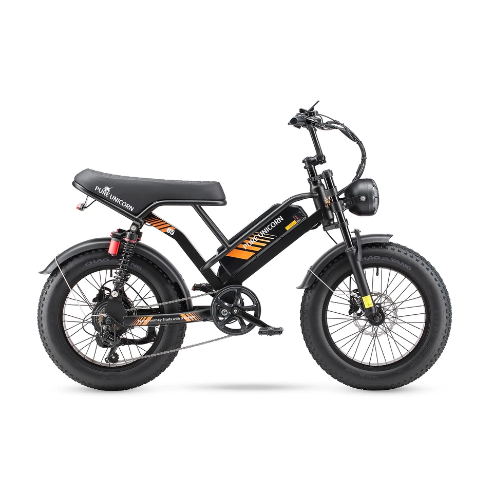 PURE UNICORN U5 1500W 20 Inch Fat Tire Adult Electric Bike 28MPH Ebike 48V 19.2Ah Mountain Hydraulic Brake Cheap Motorcycle Bike image 4