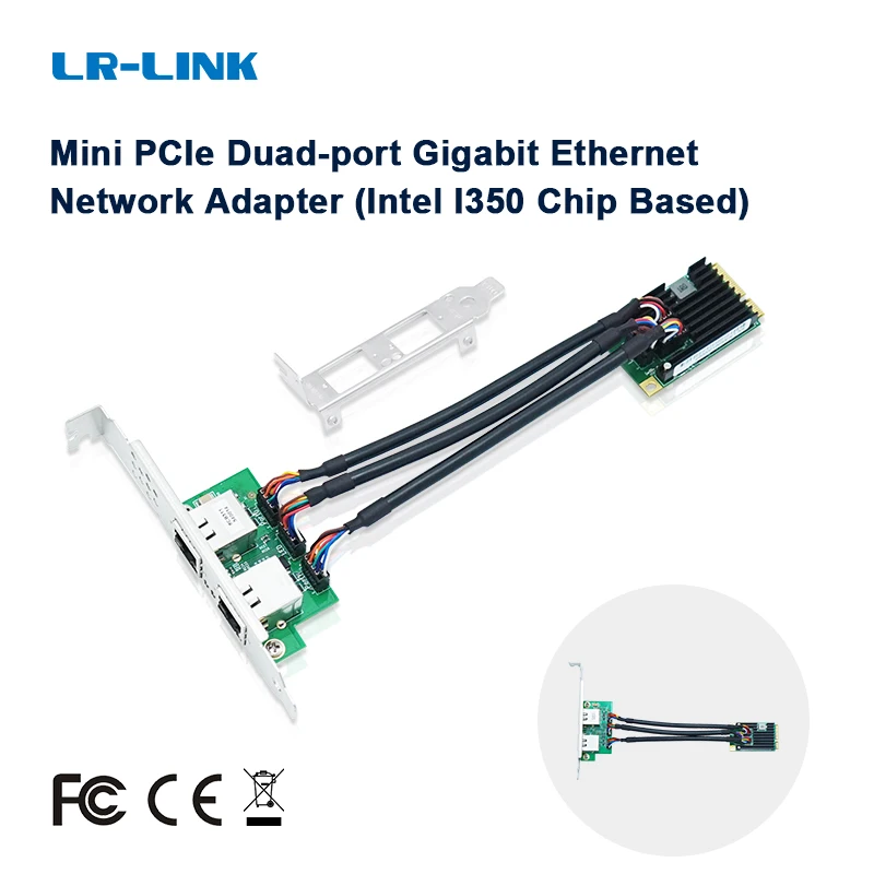 Двухпортовая мини PCI-Express Gigabit Network Ethernet карта LR-LINK 2217PT RJ45 Lan адаптер 10/100 Мбит/с PCI-e Intel I350 чип