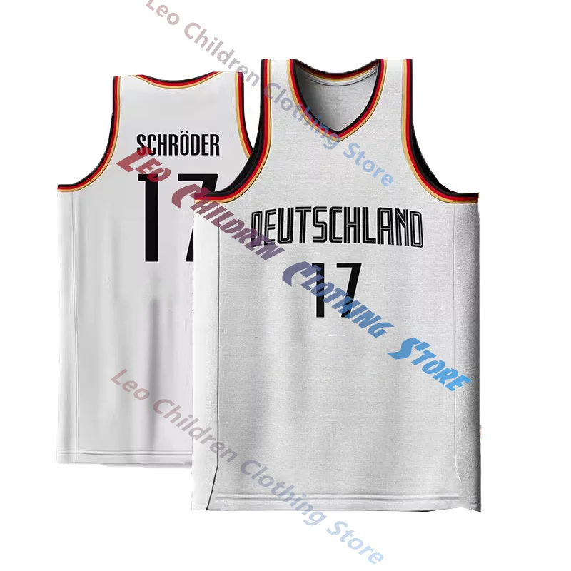 2024 German Basketball Jersey Summer Kids Basketball Vest Boys Breathable Men\'s And Women\'s Sleeveless Vest Training Sports Tops