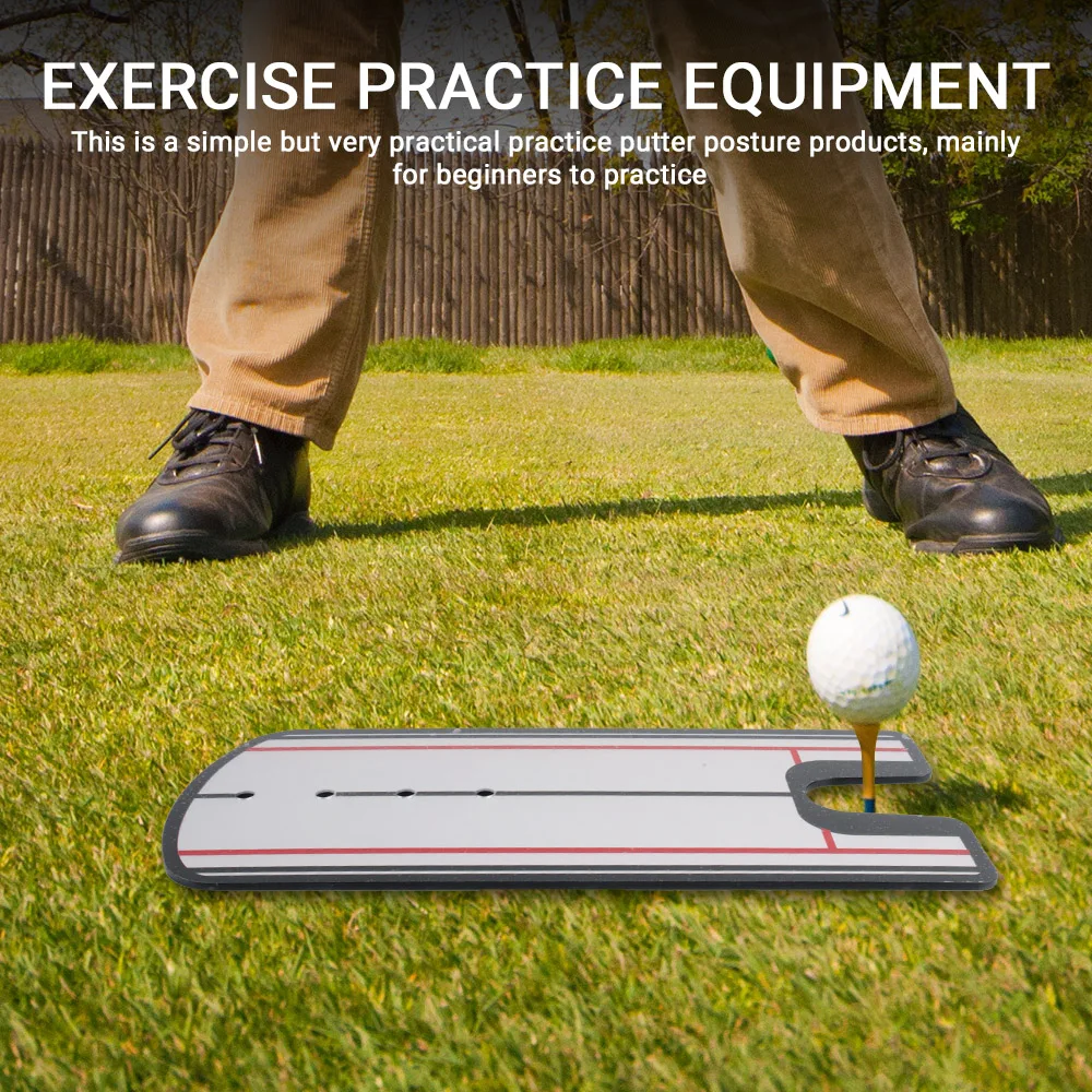 Golf Putting Alignment Mirror with Putting Cup Combo Portable Swing Training Aids Practice Putting Trainer with Hole Cup Set