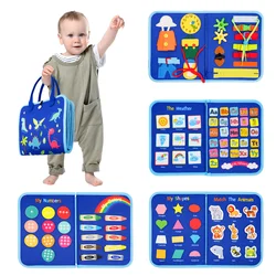 Montessori Busy Board Toy Todders Life Skills Training Preschool Education Toy Sensory Learning Book Fine Motor Travel Toys