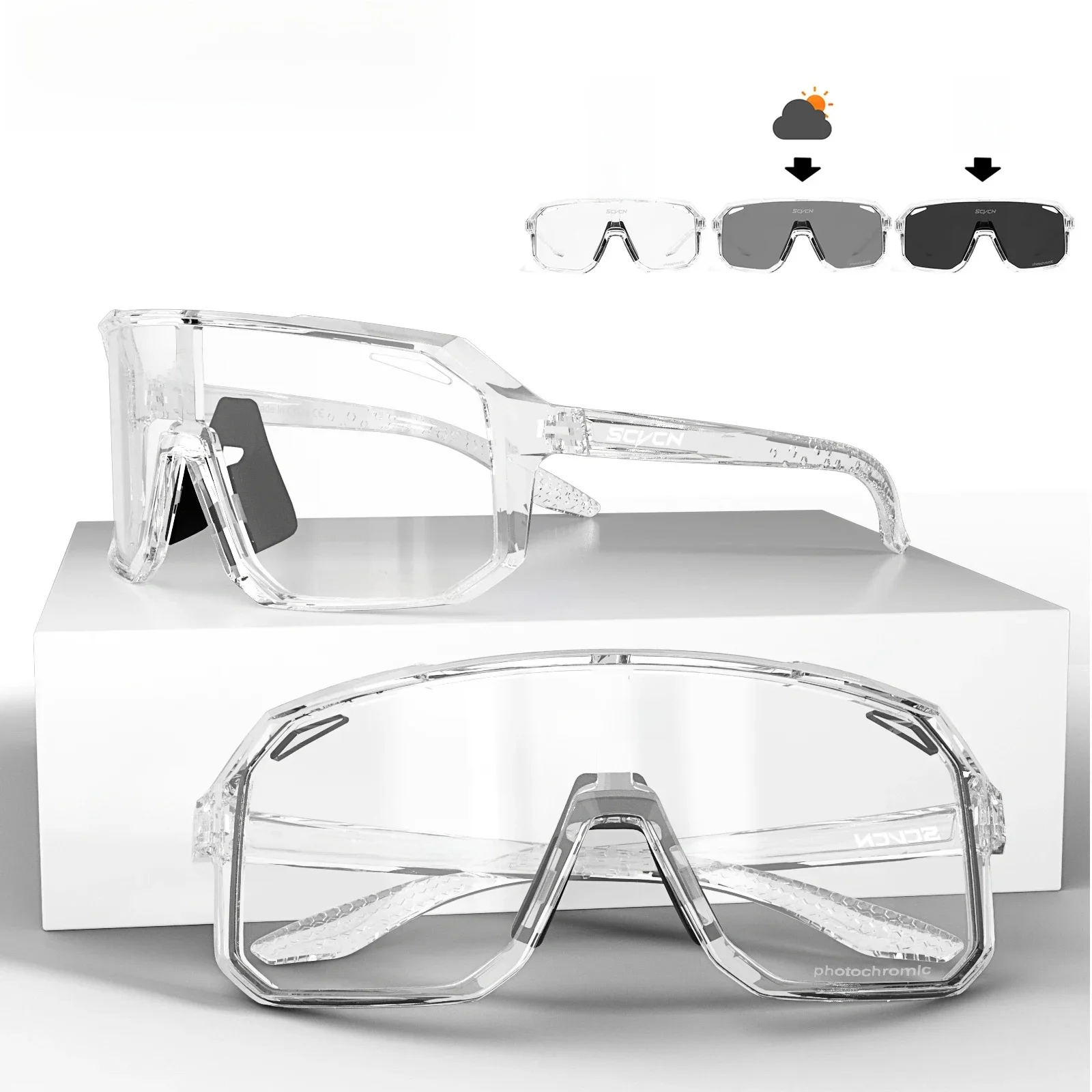 AliExpress SCVCN Photochromic Hiking Eyewear Mens Sunglasses Outdoor Driving Goggle MTB for Women's Cycling Bike Glasses UV400 Protection