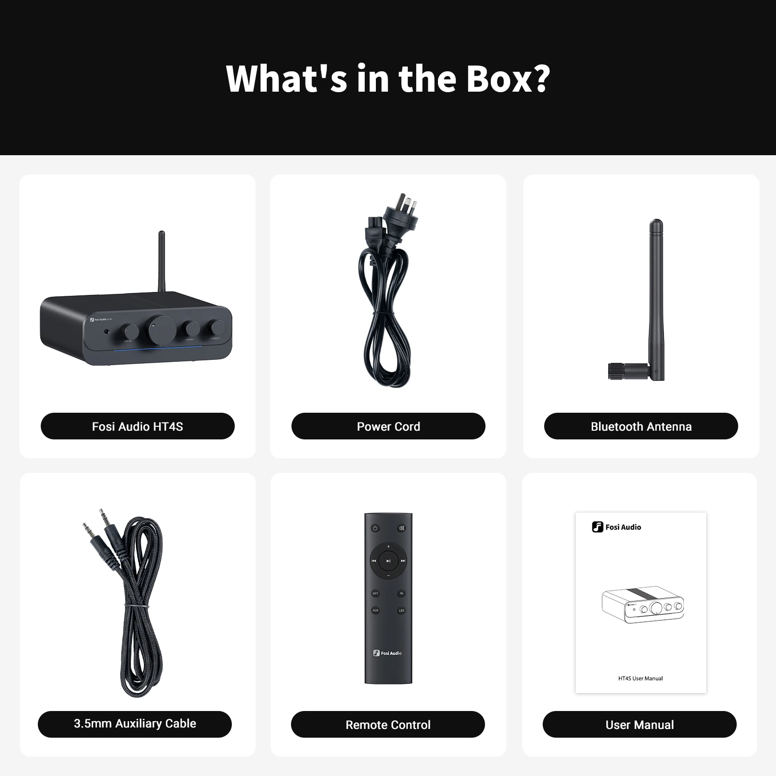 アンプ Fosi Audio HT4S Bluetooth Fosi Audio HT4S Bluetooth 4.1 Amplificador de som doméstico, mini