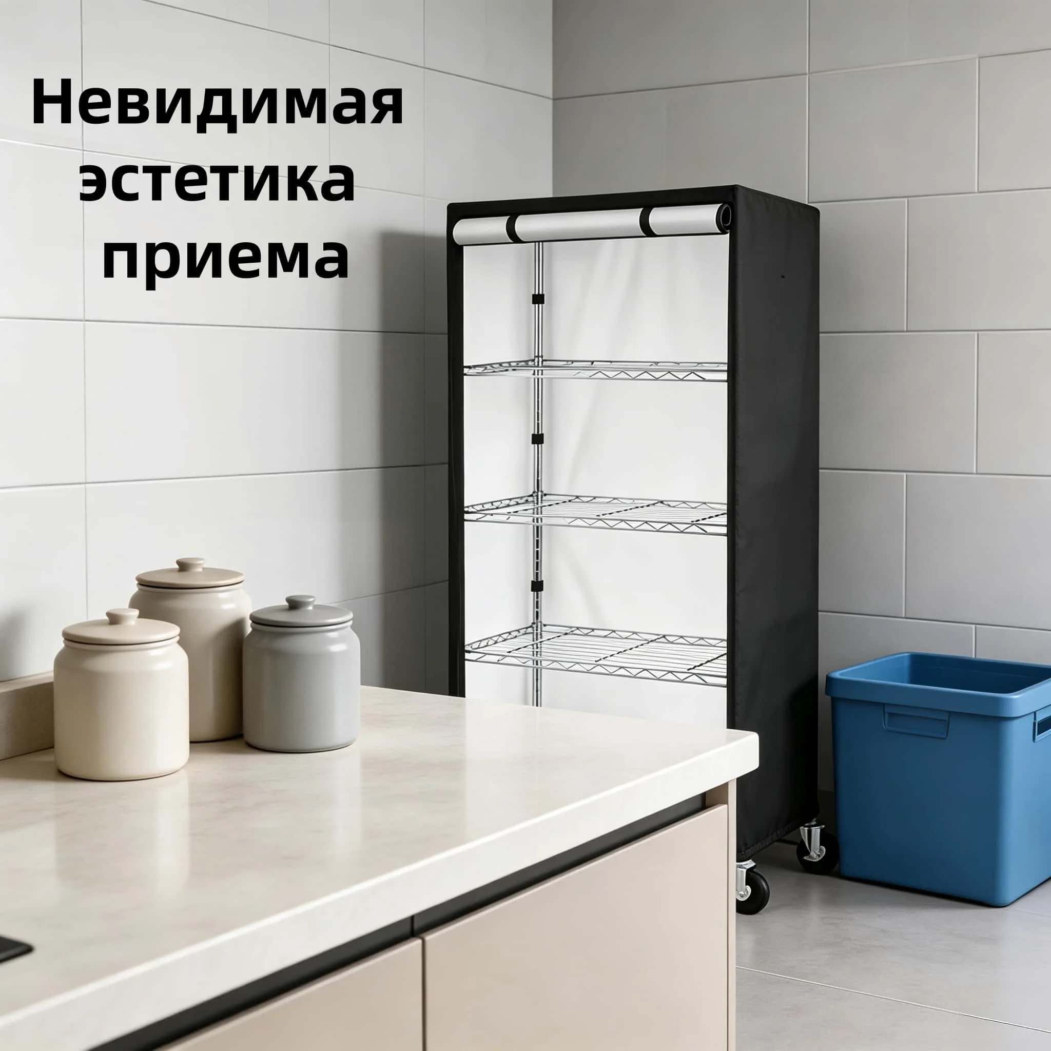 Protective Cover for Shelving Unit, Durable Oxford Cloth, Convenient Zipper