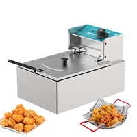 6L 2500W Electric Deep Fryers Stove Single Cylinder Smokeless Chicken French Fries Frying Machine Adjustable Temperature Control