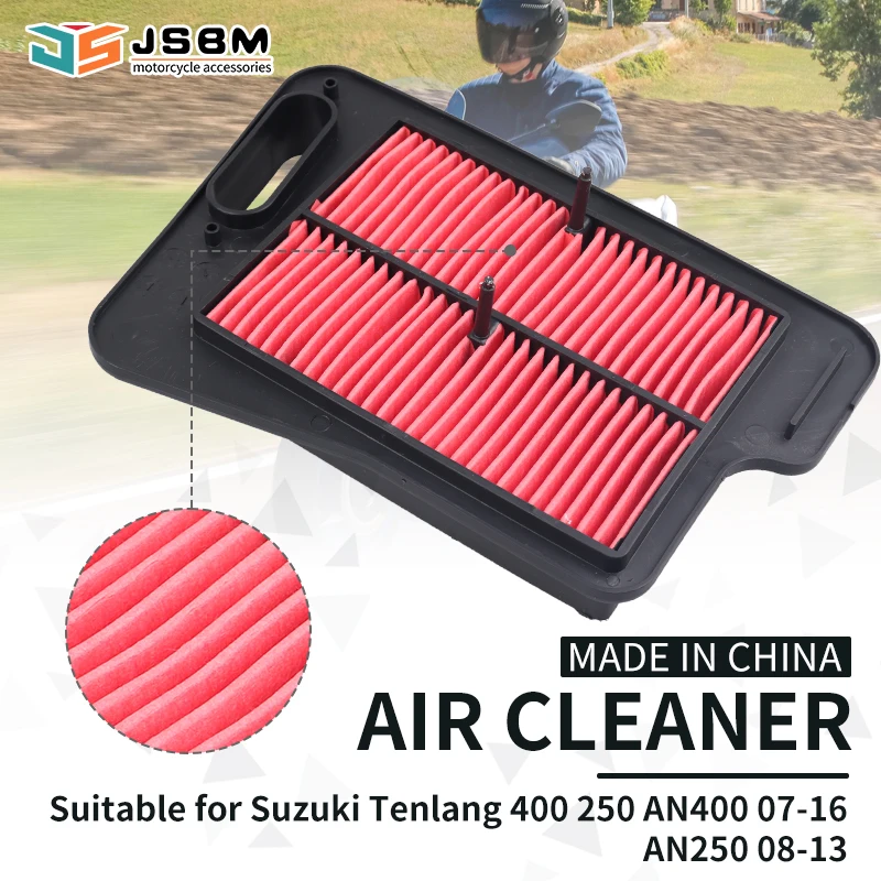 JSBM Motorcycle Air Filter Intake Cleaner Replacement For Suzuki Burgman400 AN400 Burgman250 AN250 Skywave 400 250 13781-05H00