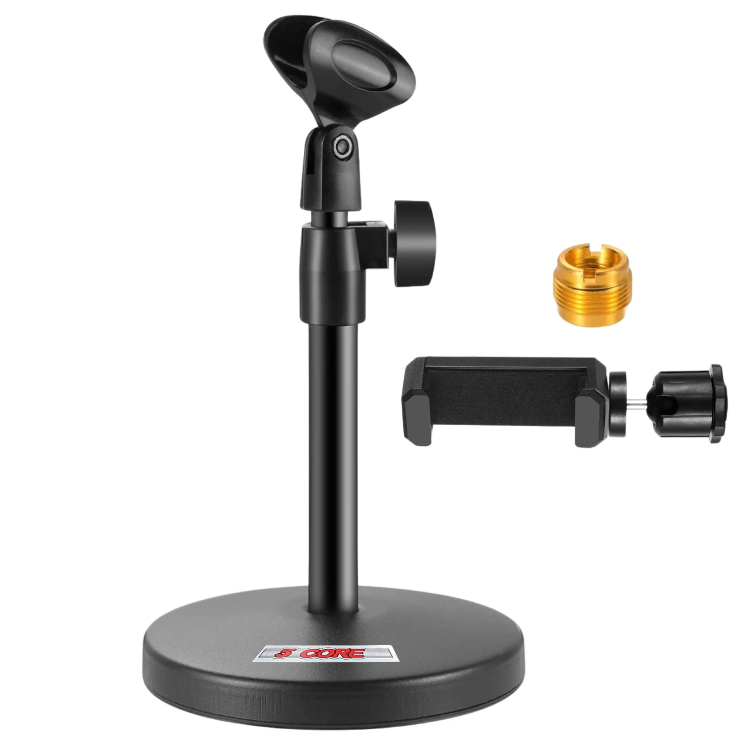 

5 Core Mic Stand 3 in 1 Desktop Microphone Stands Adjustable Table Microfono Holder w Phone Clamp MS RBS BOOM