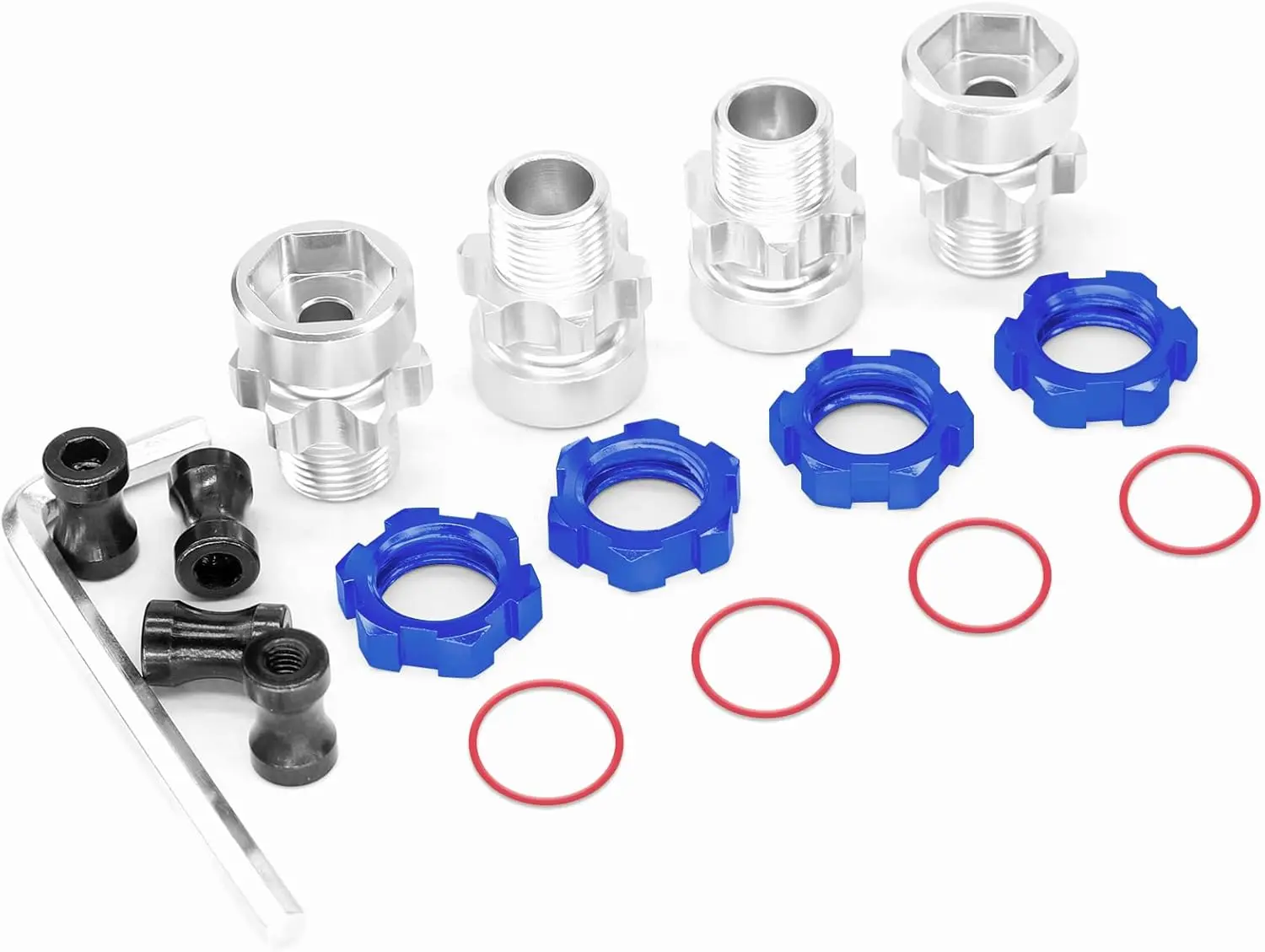 OGRC 12mm to 17mm Wheel Hex Adapter Aluminum Hub Extension Conversion Nuts for 1/10 Rustler Stampede 2WD 4X4 RC Racing Tires