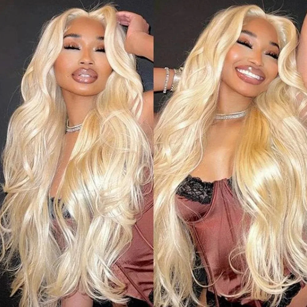 

YKB Blonde Body Wave 13x6 Lace Front Wigs HD Transparent Lace Frontal Human Hair Wig 613 Honey Colored Pre Plucked For Women