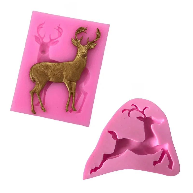 Sugarcraft Deer silikonowe formy do fondant ciasto dekorowanie narzędzia foremka do czekolady i lukru — zdjęcie 2