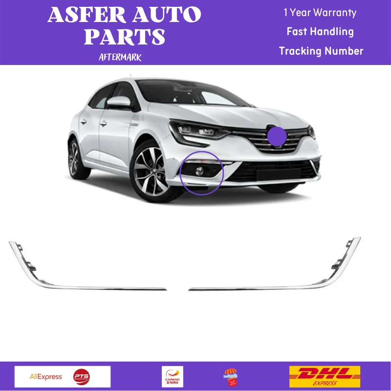 FOG HEADLIGHT FRAME CUSHION CHROME LEFT RIGHT FOR RENAULT MEGANE IV SALOON 261A20197R 261A20197R