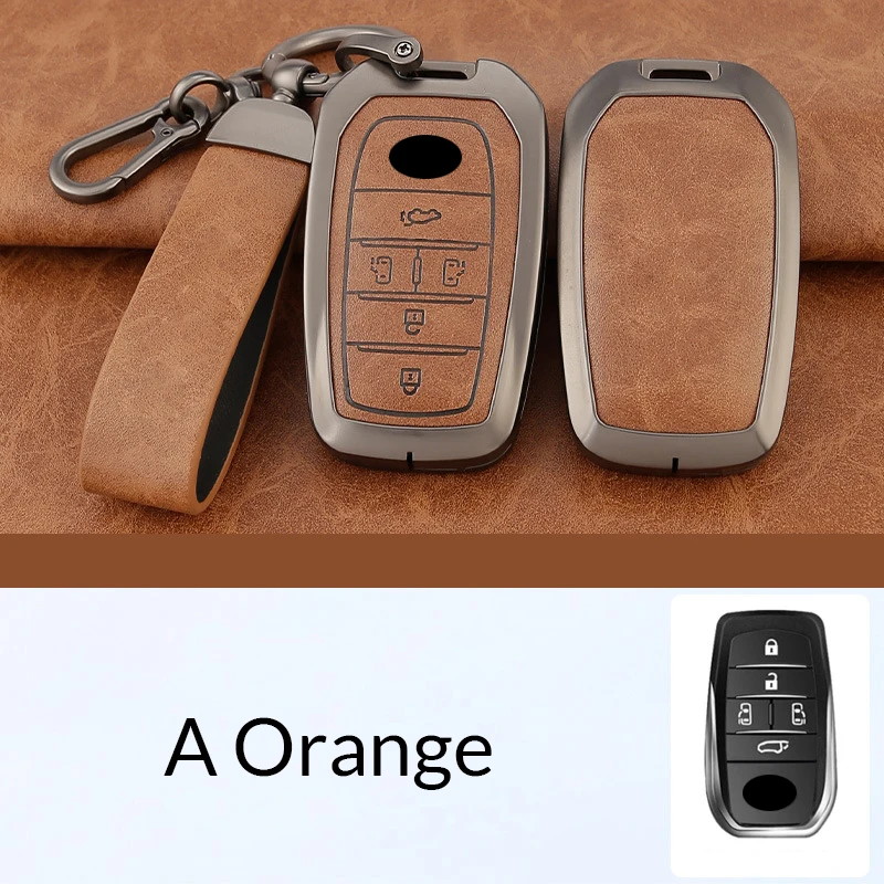 Retro Zinc Alloy Leather for TOYOTA Sienna Vehicles Vellfire Alphard PREVIA Voxy 2023 2024 Remote Car Key Case Cover Accessories