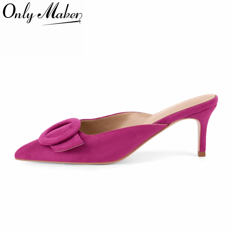 

Onlymaker/женские туфли без шнуровки без шнуровки на каблуке из искусственной замши с острым носком