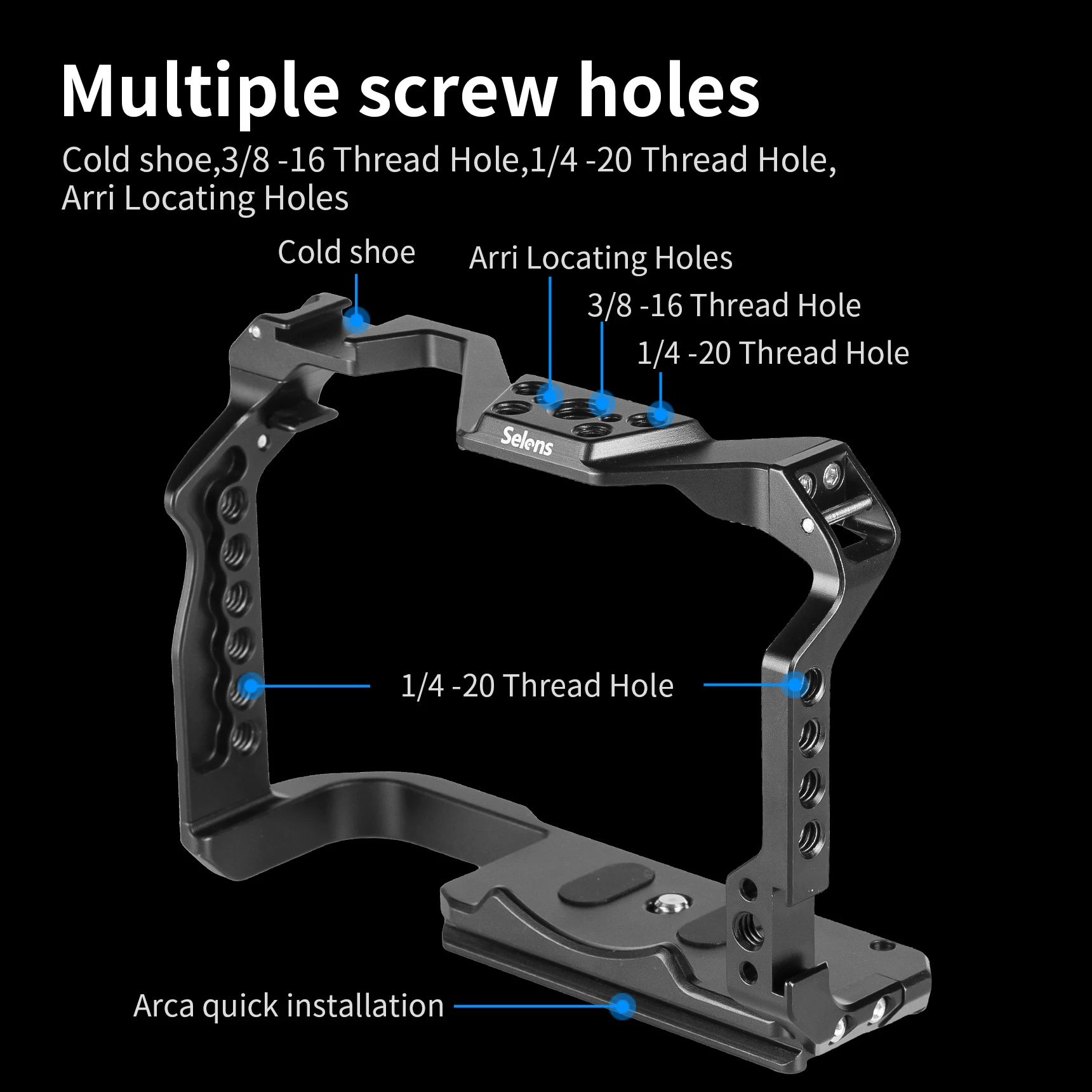 Selens Professional Camera Full Cage L-Shape Mount Plate For Canon EOS R7  Aluminum Photo Studio Kits Photography Accessories