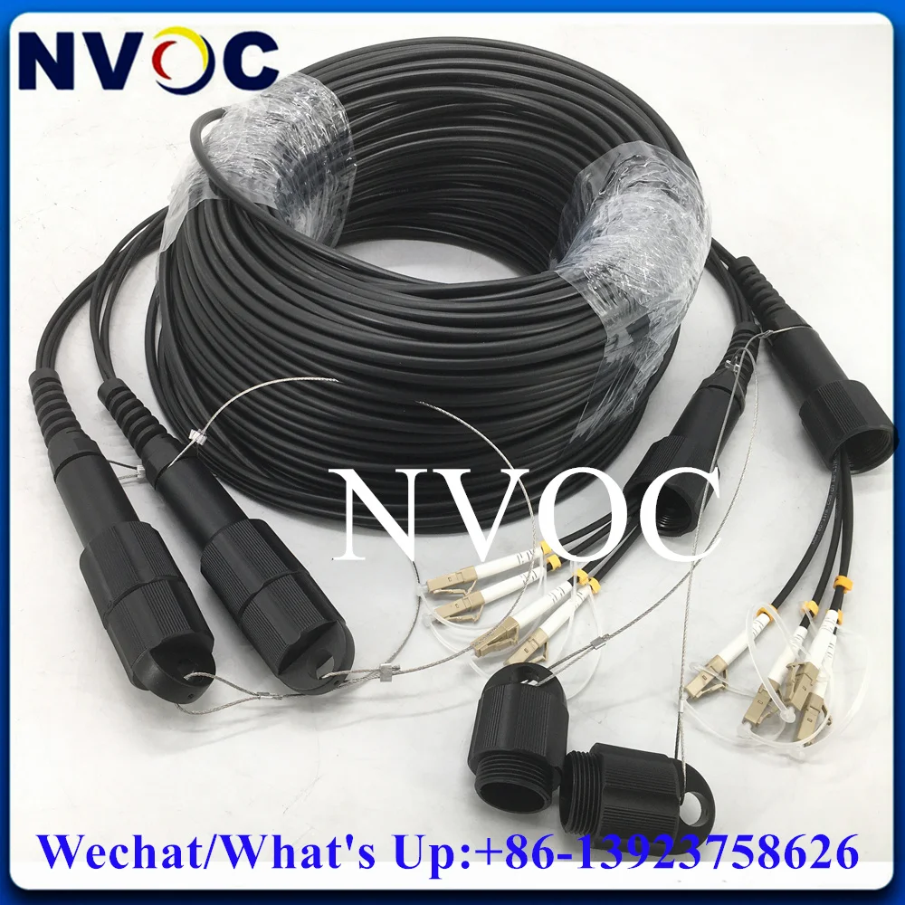 150M 8Cores PDLC Multimode OM3-300 8Strands 8C Outdoor 5.0mm Armored Fiber Optical Patch Cord Reel TPU Cable Without Coil