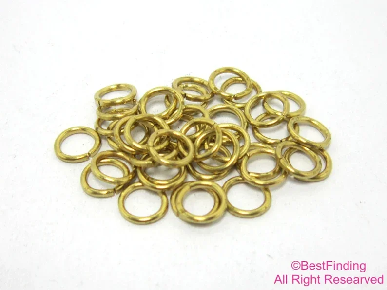 

200pcs Brass Jump Rings, Link Chain Connector, 8x0.8mm, 8x1mm, 8x1.2mm, 8x1.5mm, Brass Findings, Jewelry making - R293