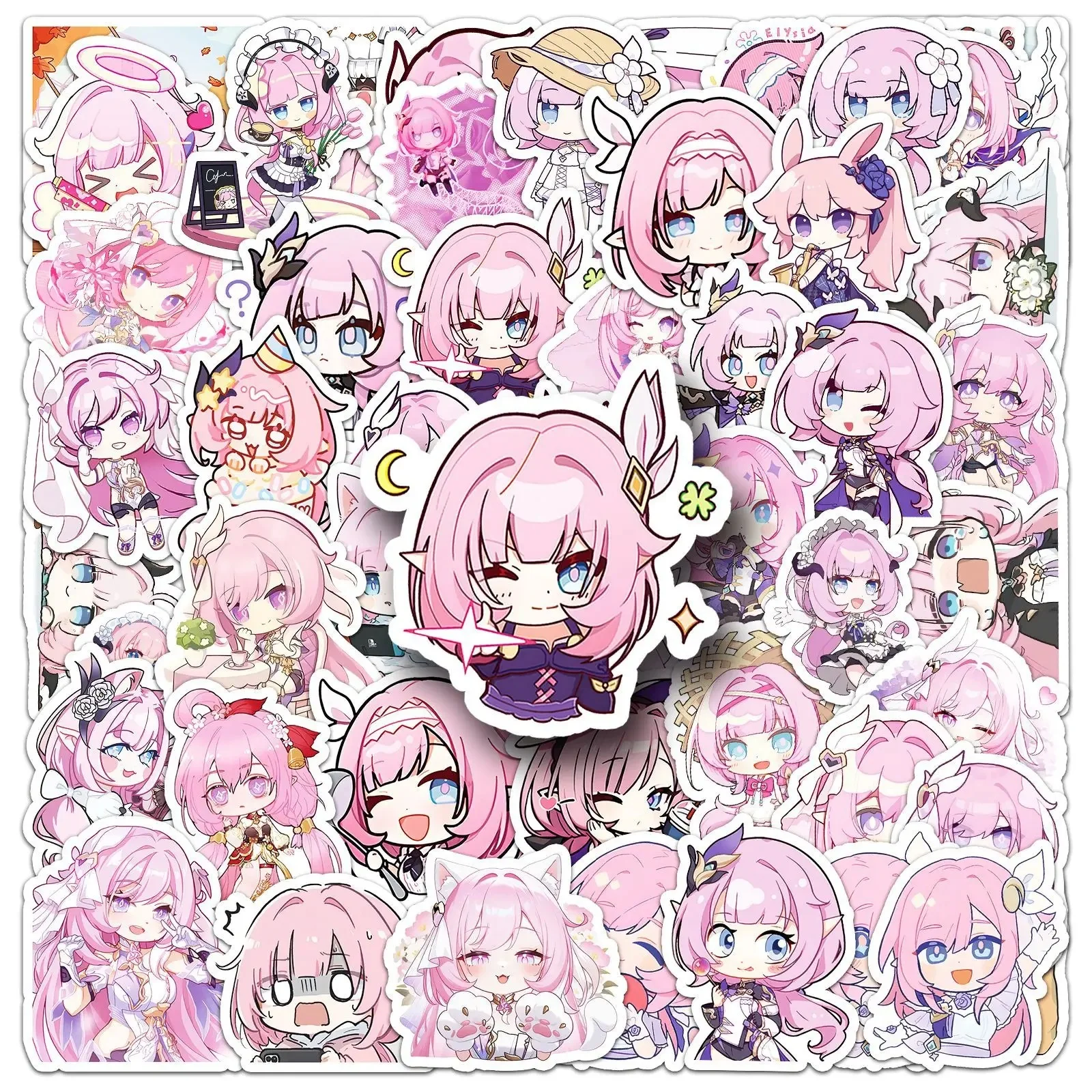AliExpress keeppley 10/30/50PCS Honkai Impact 3 Stickers Cute Elysia Cartoon Sticker Fridge Luggage Laptop Phone Guitar Car Bike Skateboard Decals