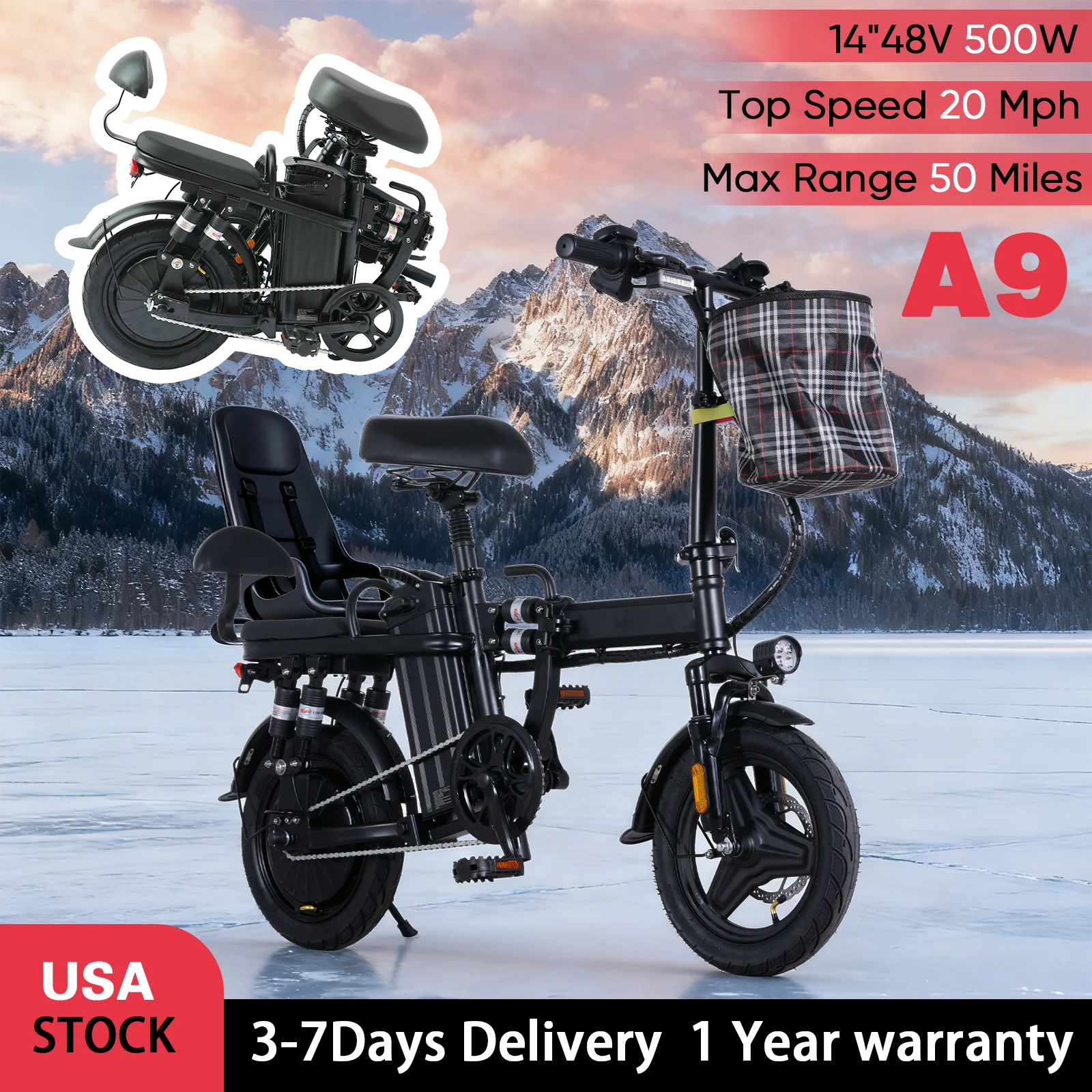 

US Fashionistas’ Must-Have! 500W True Performance E-Bike with Stylish Dual-Seat & LA Local After-Sales – Be the Street Highlight
