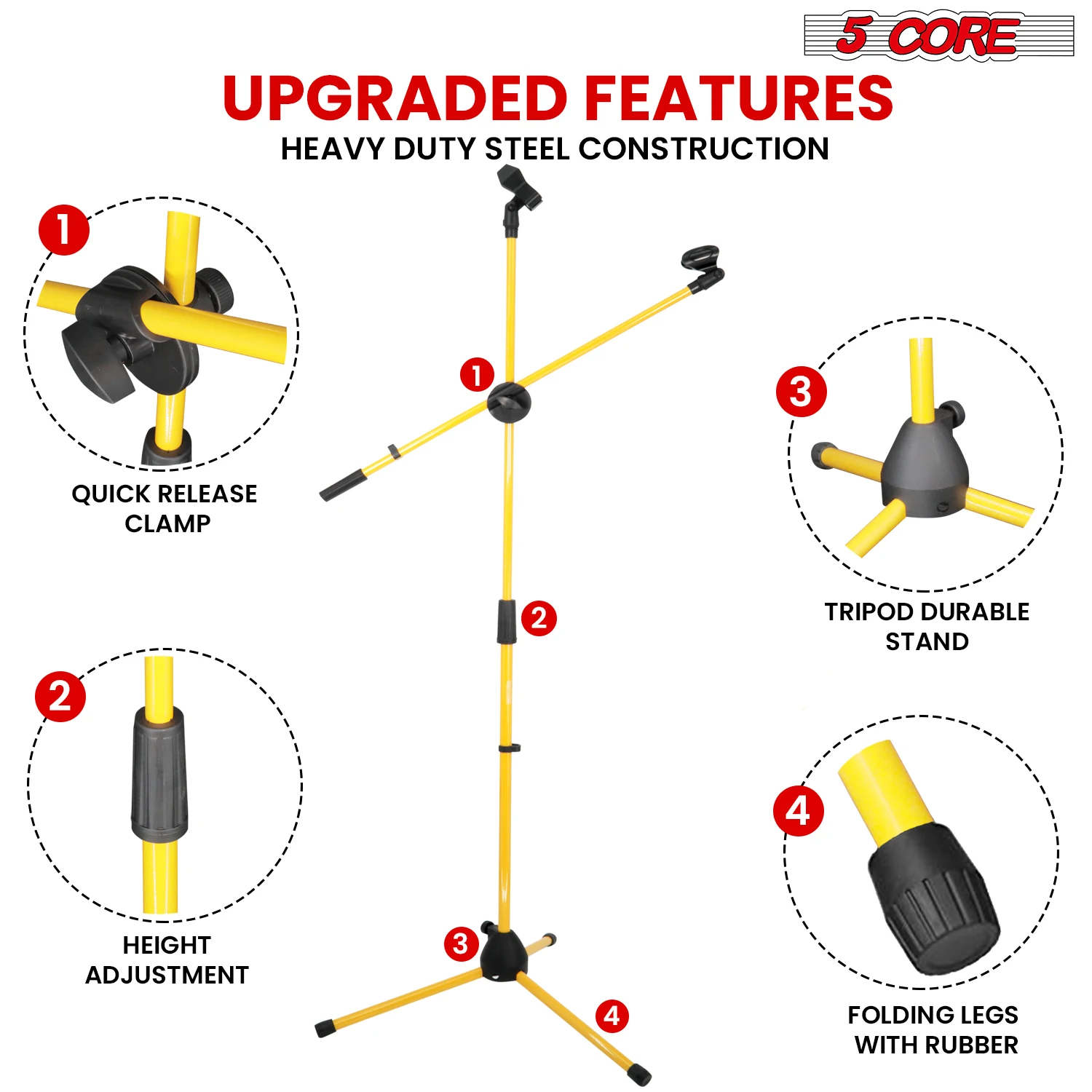 5 Core Microphone Stand Floor - Boom Arm Stand ulasan dan harga