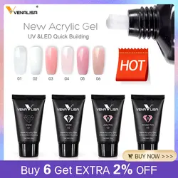 Venalisa-Gel acrílico para extensión de uñas, Gel duradero UV LED, secado rápido, capa superior transparente