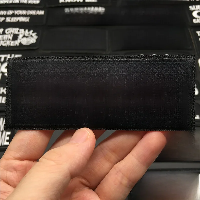 Slogan Bordado Patch para roupas, Ferro em etiquetas de crachá, Punk preto e branco, Listras e