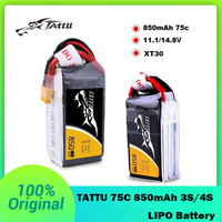 TATTU 3/4S 11.1V 14.8V 850mAh 75C LiPo Battery for RC Helicopter, Quadcopter, FPV Racing Drone Parts