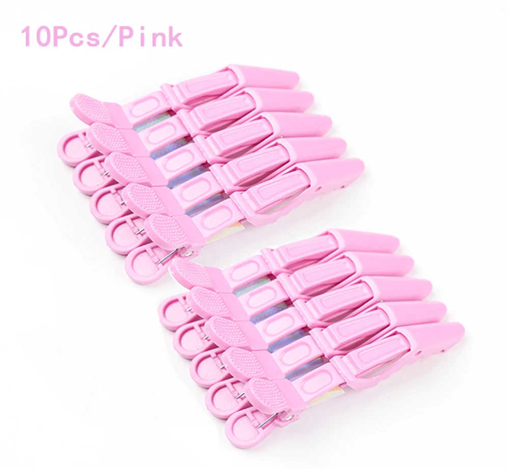 Hair Clips for Styling Sectioning Wide Teeth Double Hinged Design Professional Alligator Hair Clips Black Pink Purple Blue 10Pcs