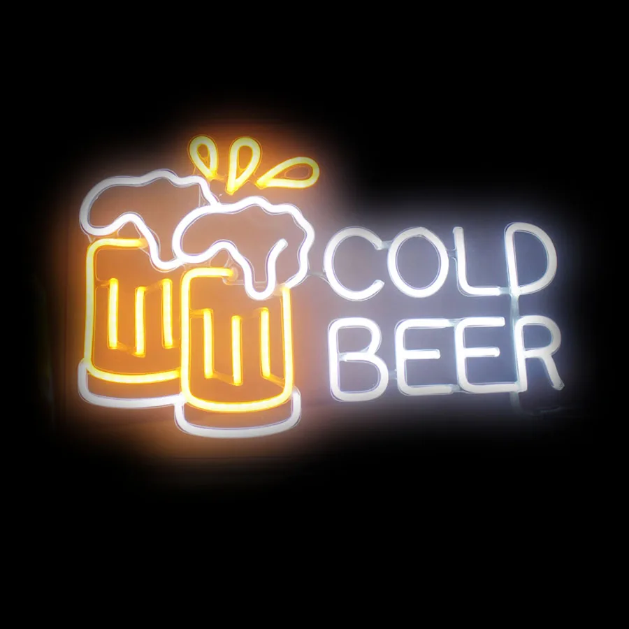 

Neon Beer Signs For Cold Beer Neon Light Sign Lamp Room Decor neon wall light Pub Indoor Lighting Real Glass Tube Handcrafted