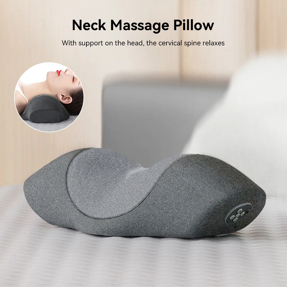 وسادة مريحة لدعم الرقبة من إسفنج الذاكرة وشحن USB مع جهاز استرخاء خلفي مريح للحرارة للاستخدام المنزلي والمكتب