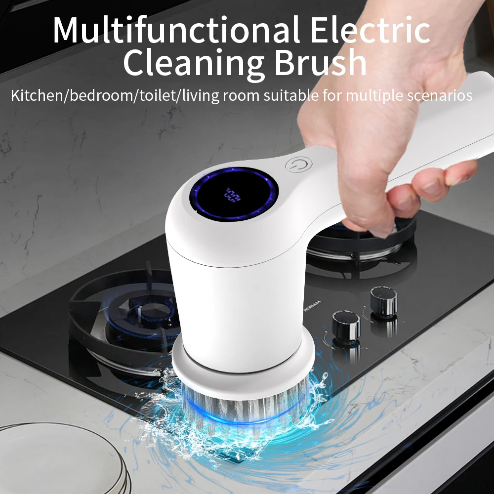 Electric Multi-functional Spin Scrubber - High-efficiency Waterproof Brush Head For All Household Cleaning Tasks