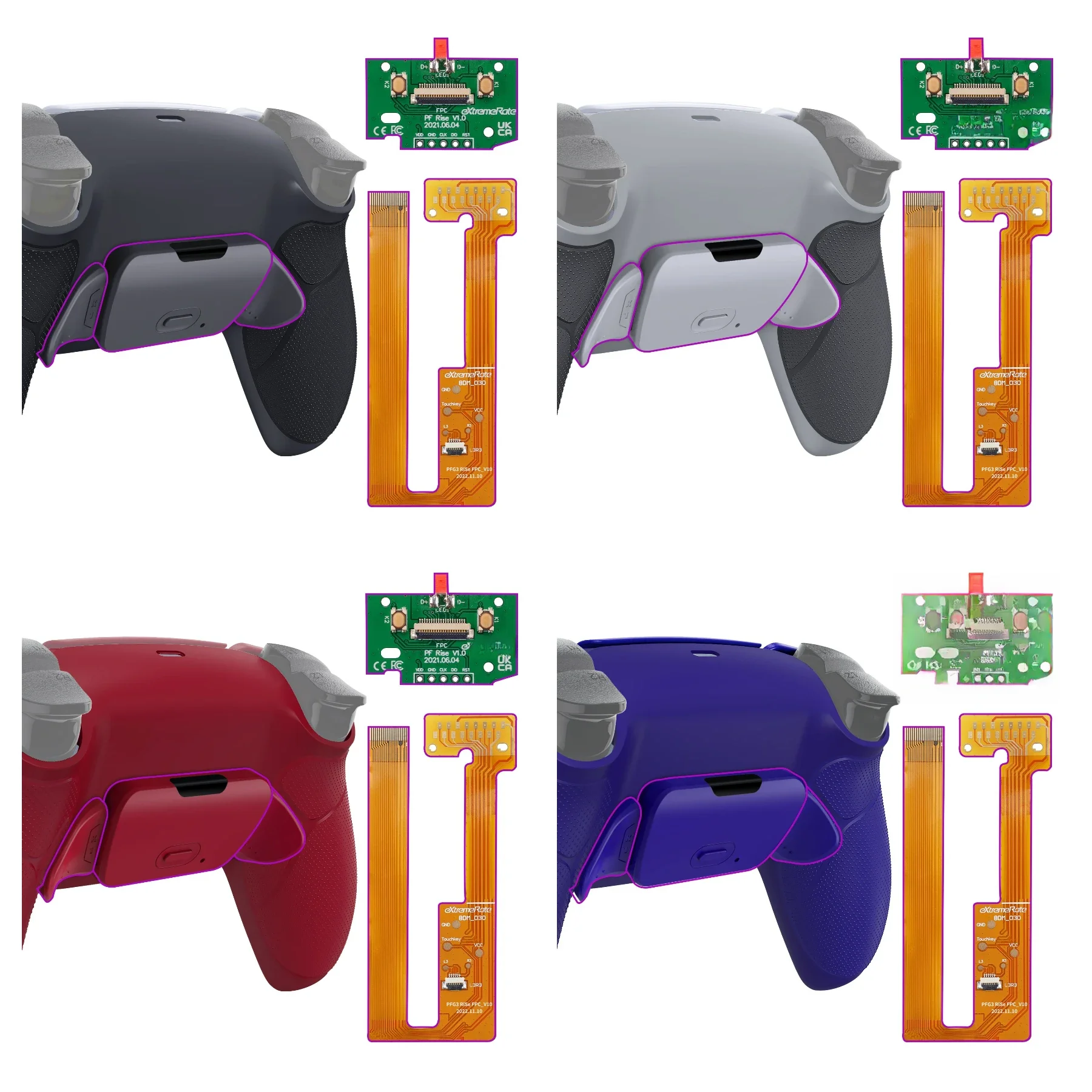 Kit de remap RISE programável eXtremeRate Back Paddles para controlador ps5 BDM-030 BDM-040 BDM-050