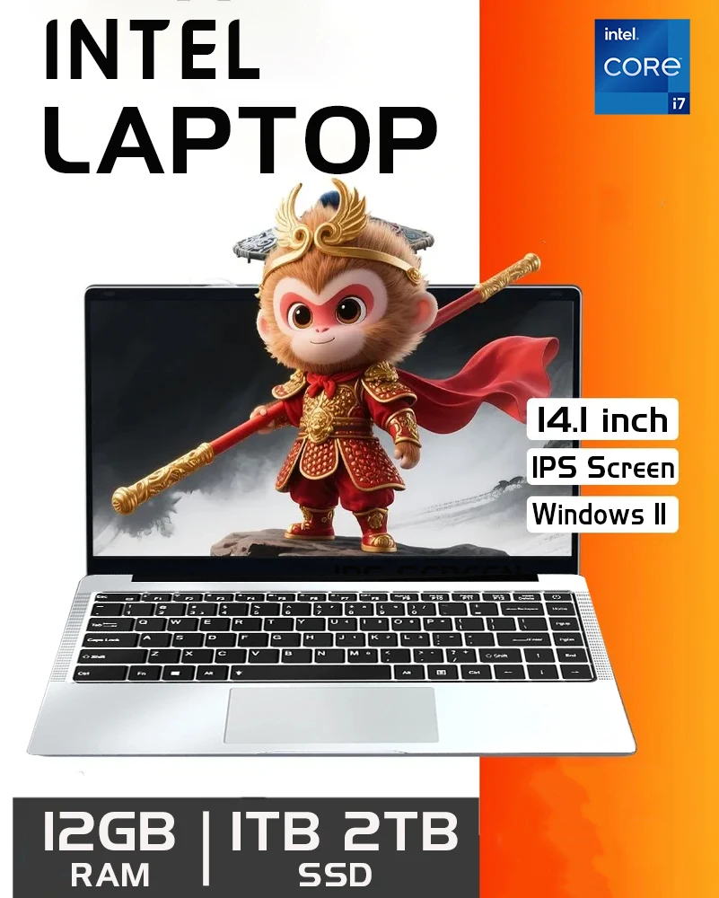 Laptop da 14,1 pollici Intel Core i7 7500U 12 GB RAM 512 GB 1 TB 2 TB SSD Windows 11 Notebook PC Ufficio Studio Gaming la