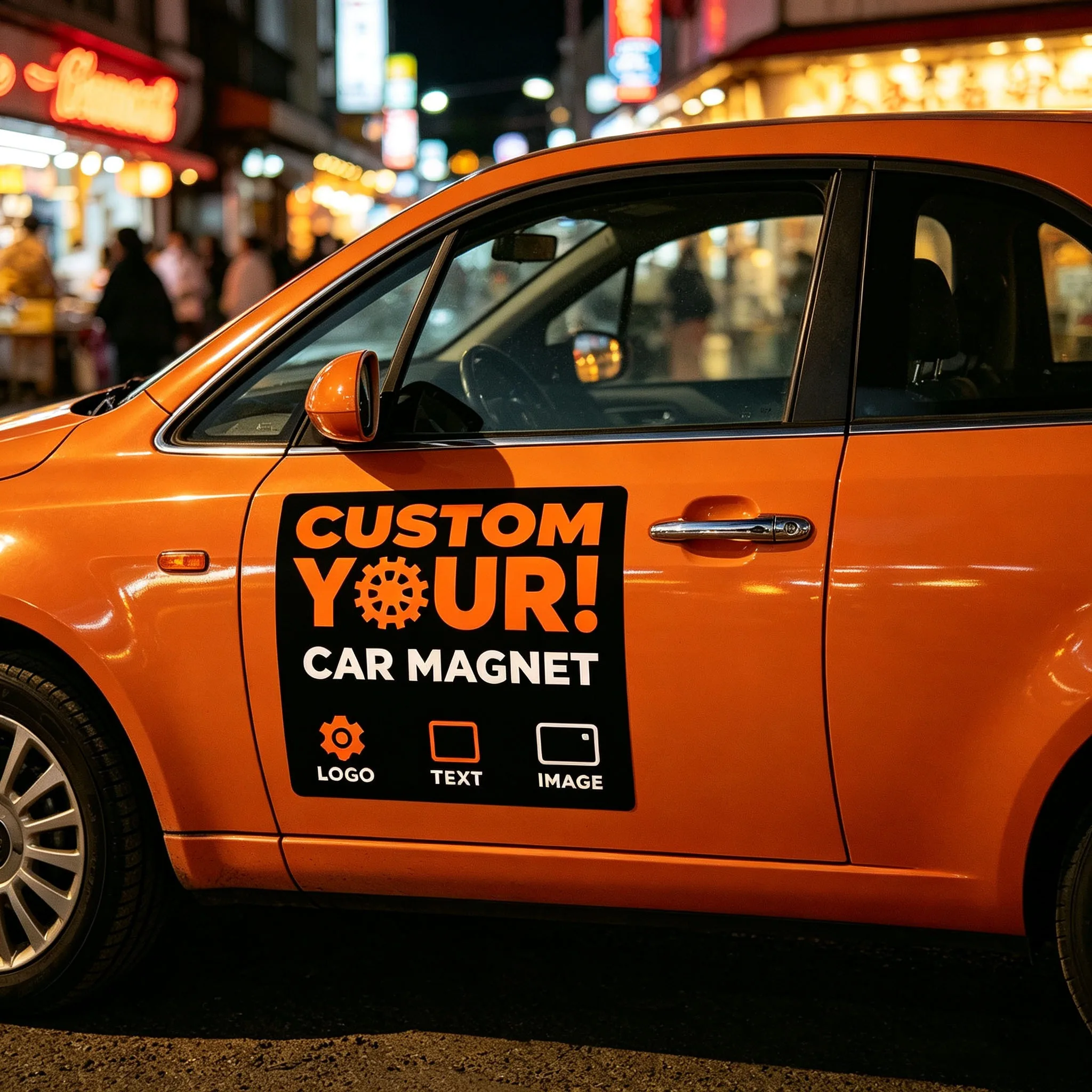 High-end ultra-thin wide square strong car magnetic sticker, compatible with standard versions for synchronized customization,