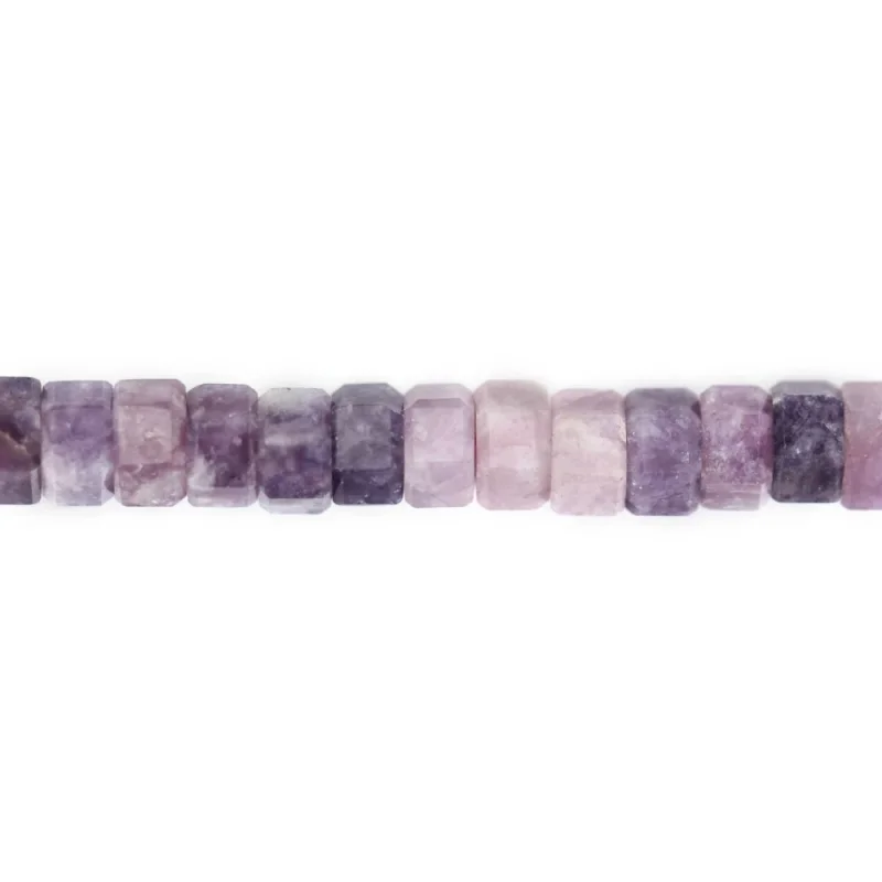 Lepidolite Beads Strand Faceted hexagonal 3x6mm Natural Semiprecious Stone For Jewelry Making  DIY Bracelet Earrings