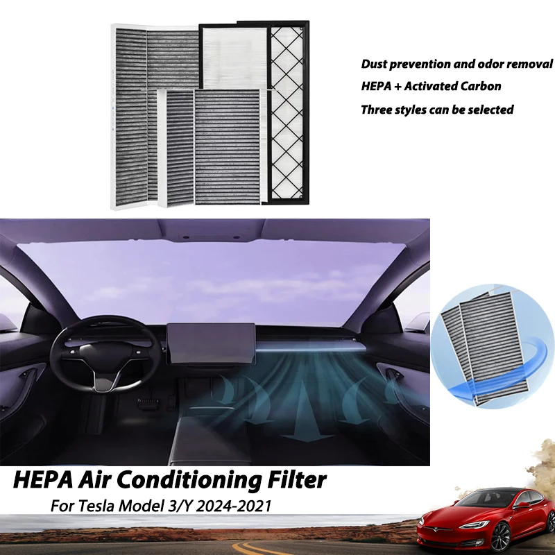 

Air Cabin Filter For Tesla Model 3 2024 Air Conditioner Filter HEPA Electrostatic Cotton For Model Y 2023 Interior Accessories