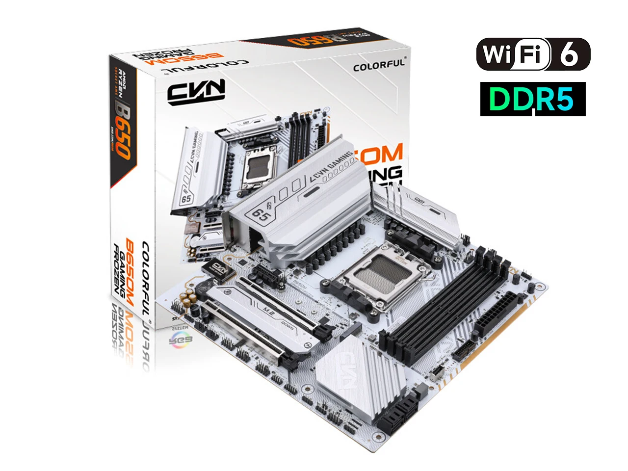 Colorful White CVN B550M GAMING FROZEN V15 2.5G Motherboard DDR4 4000(OC)MHz RAM Am4 Socket Supports AMD Ryzen 3 R5 Processor ﻿