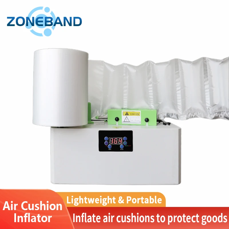 Portable Air Cushion Machine Air Pillow Maker Sealer for Inflatable Packaging Buffer Bags Bubble Film Roll Logistics Protection