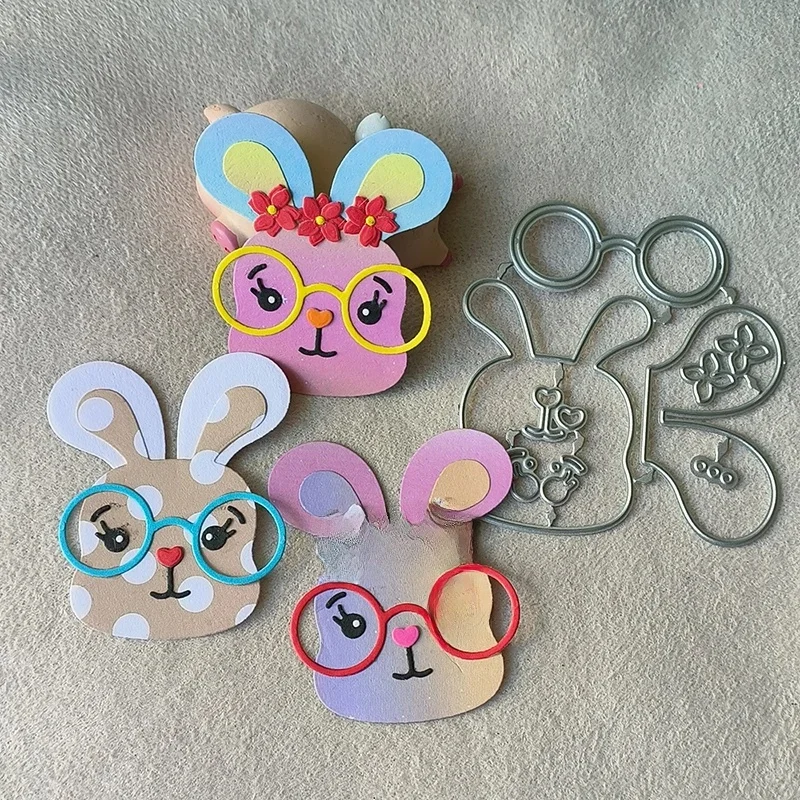 Nouveau lapin métal découpe moule scrapbook décoration en relief album photo décoration carte faisant bricolage artisanat